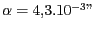 $ \alpha = 4,3.10^{-3}''$