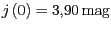 $ {j\left(0\right)=3,90} \mathrm{mag}$