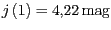 $ {j\left(1\right)=4,22} \mathrm{mag}$