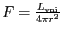 $ F=\frac{L_\mathrm{vni}}{4\pi r^2}$