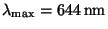 $ \lambda_{\mathrm{max}} = 644 \,\mathrm{nm}$