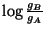 $ \log\frac{g_B}{g_A}$